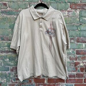 Y2K Newport Blue Polo Men's Size XXL‎ American Iron 2000s Biker Harley Grunge